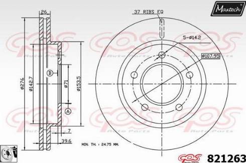 Maxtech 821263.0080 - Bremžu diski ps1.lv