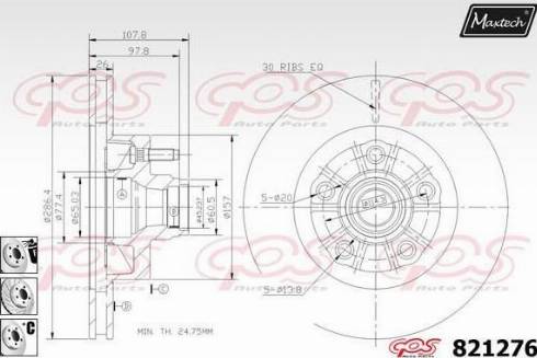 Maxtech 821276.6880 - Bremžu diski ps1.lv