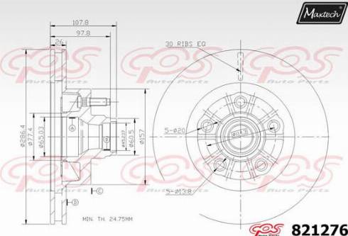 Maxtech 821276.0000 - Bremžu diski ps1.lv