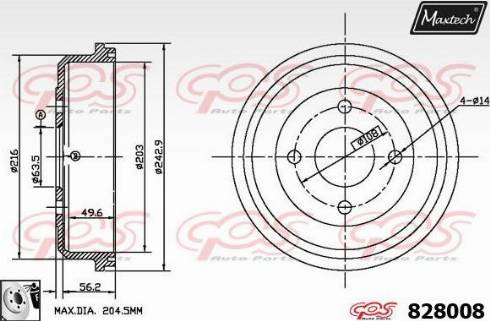 Maxtech 828008.0080 - Bremžu trumulis ps1.lv