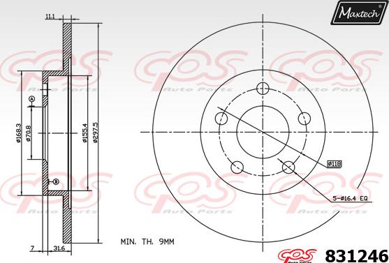 Maxtech 827046 - Bremžu diski ps1.lv