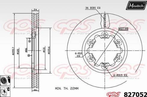 Maxtech 827052.6060 - Bremžu diski ps1.lv