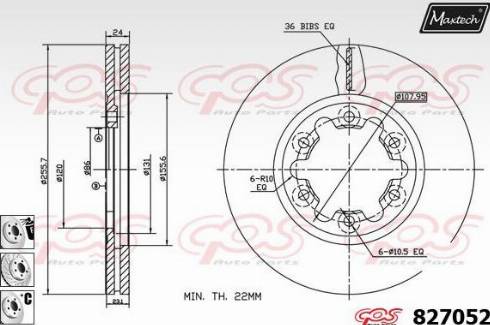 Maxtech 827052.6880 - Bremžu diski ps1.lv