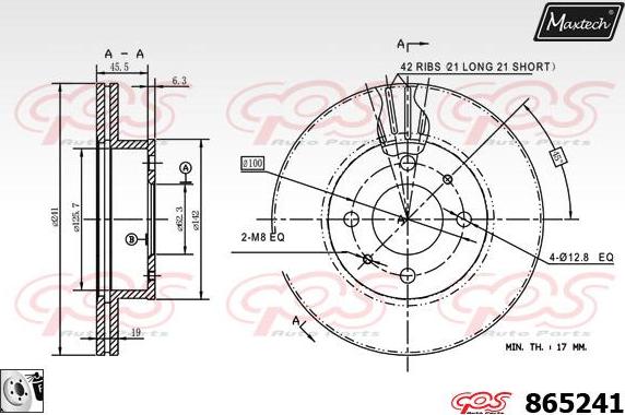 Maxtech 827052 - Bremžu diski ps1.lv