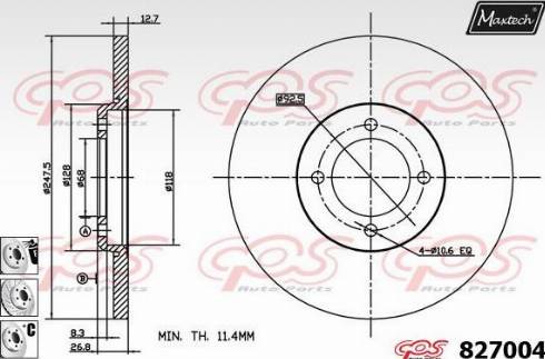 Maxtech 827004.6880 - Bremžu diski ps1.lv