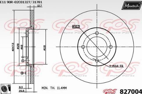 Maxtech 827004.0060 - Bremžu diski ps1.lv