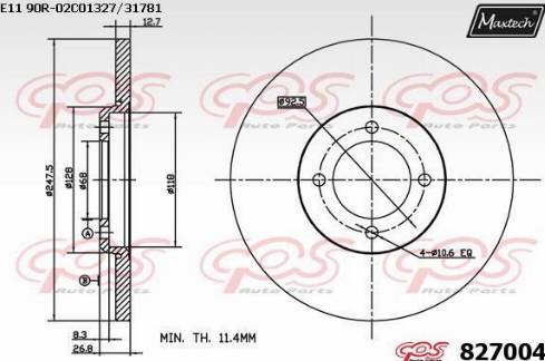 Maxtech 827004.0000 - Bremžu diski ps1.lv