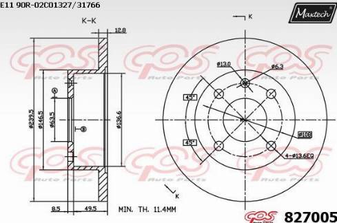 Maxtech 827005.0000 - Bremžu diski ps1.lv