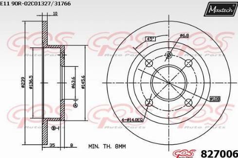 Maxtech 827006.0000 - Bremžu diski ps1.lv