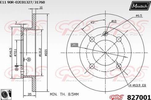 Maxtech 827001.0060 - Bremžu diski ps1.lv