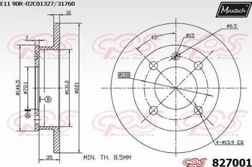 Maxtech 827001.0000 - Bremžu diski ps1.lv