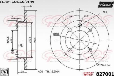 Maxtech 827001.0080 - Bremžu diski ps1.lv