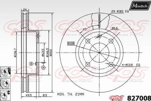 Maxtech 827008.6880 - Bremžu diski ps1.lv