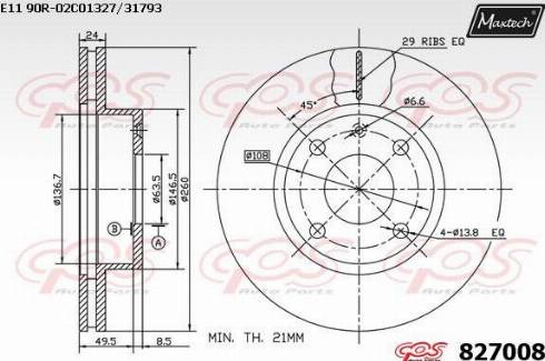 Maxtech 827008.0000 - Bremžu diski ps1.lv