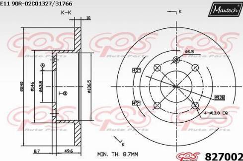 Maxtech 827002.0000 - Bremžu diski ps1.lv