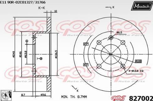 Maxtech 827002.0080 - Bremžu diski ps1.lv