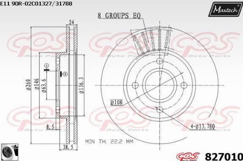 Maxtech 827010.0060 - Bremžu diski ps1.lv