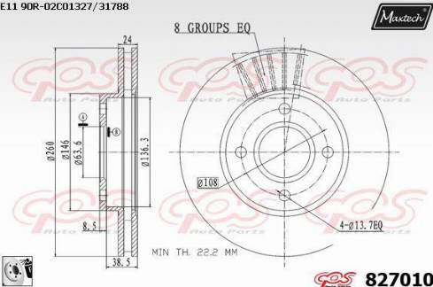 Maxtech 827010.0080 - Bremžu diski ps1.lv