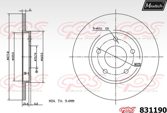 Maxtech 881410 - Bremžu diski ps1.lv