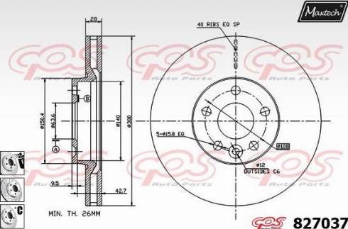 Maxtech 827037.6880 - Bremžu diski ps1.lv