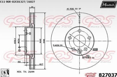 Maxtech 827037.0080 - Bremžu diski ps1.lv