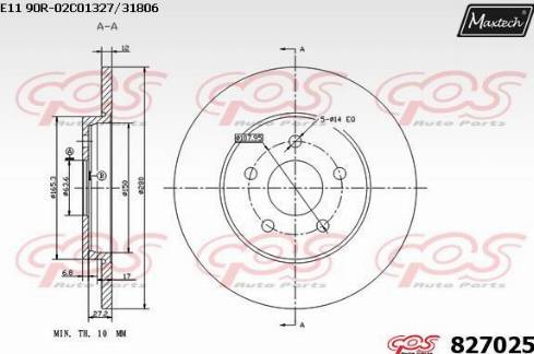 Maxtech 827025.0000 - Bremžu diski ps1.lv