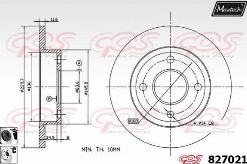 Maxtech 827021.6060 - Bremžu diski ps1.lv