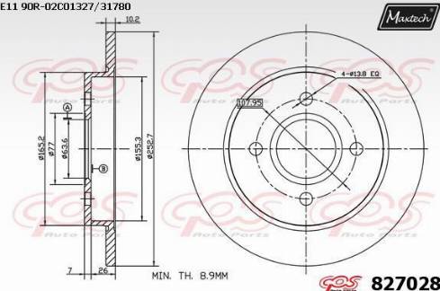 Maxtech 827028.0000 - Bremžu diski ps1.lv