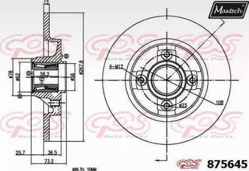 Maxtech 875645.0005 - Bremžu diski ps1.lv