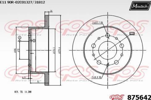 Maxtech 875642.0000 - Bremžu diski ps1.lv