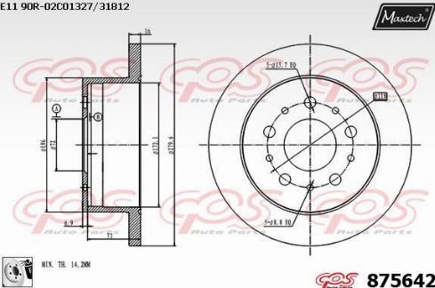 Maxtech 875642.0080 - Bremžu diski ps1.lv