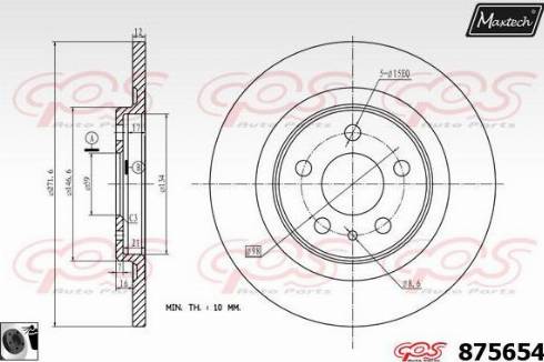 Maxtech 875654.0060 - Bremžu diski ps1.lv