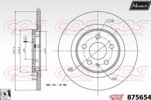 Maxtech 875654.0080 - Bremžu diski ps1.lv