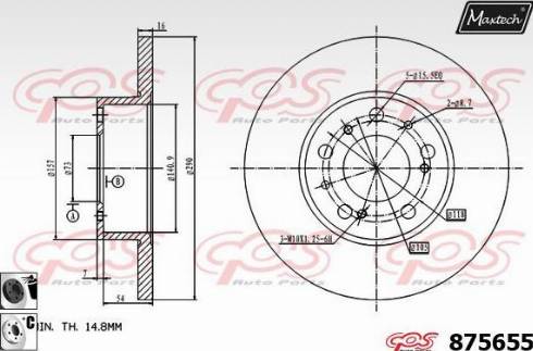 Maxtech 875655.6060 - Bremžu diski ps1.lv