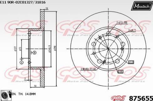 Maxtech 875655.0060 - Bremžu diski ps1.lv