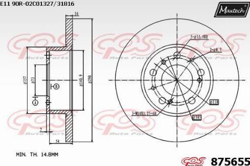 Maxtech 875655.0000 - Bremžu diski ps1.lv