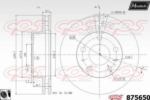 Maxtech 875650.0060 - Bremžu diski ps1.lv