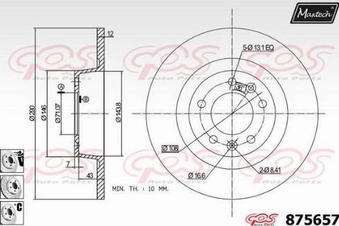 Maxtech 875657.6880 - Bremžu diski ps1.lv