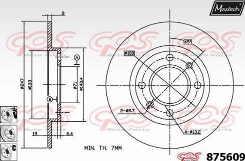 Maxtech 875609.6880 - Bremžu diski ps1.lv