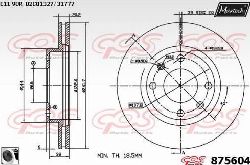 Maxtech 875604.0060 - Bremžu diski ps1.lv