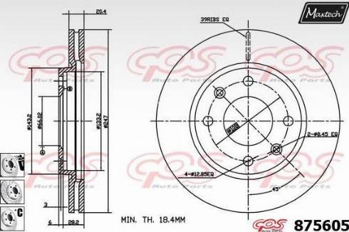 Maxtech 875605.6880 - Bremžu diski ps1.lv