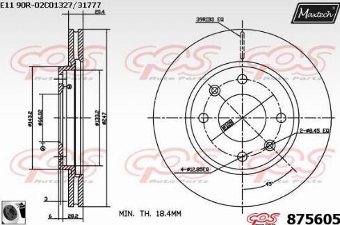 Maxtech 875605.0060 - Bremžu diski ps1.lv