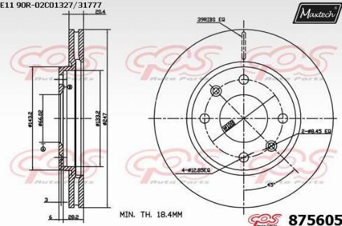 Maxtech 875605.0000 - Bremžu diski ps1.lv