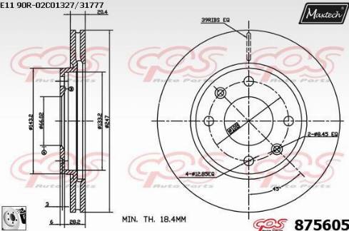 Maxtech 875605.0080 - Bremžu diski ps1.lv