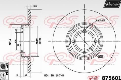 Maxtech 875601.6060 - Bremžu diski ps1.lv