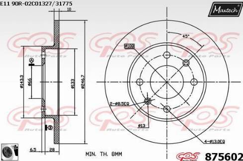 Maxtech 875602.0060 - Bremžu diski ps1.lv