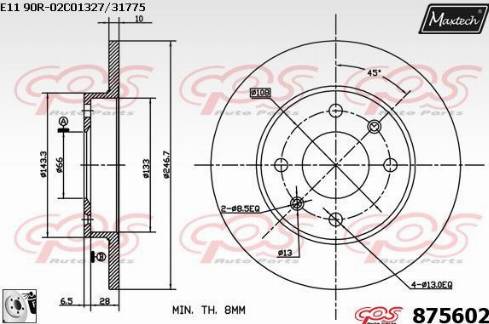 Maxtech 875602.0080 - Bremžu diski ps1.lv