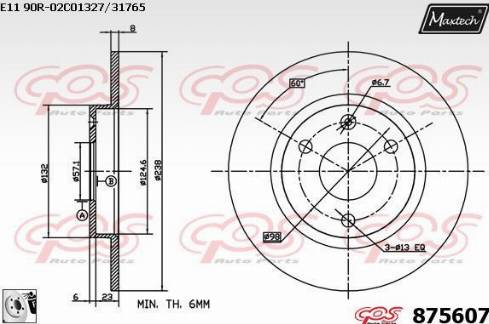 Maxtech 875607.0080 - Bremžu diski ps1.lv