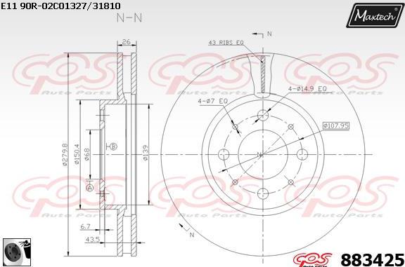 Maxtech 875607 - Bremžu diski ps1.lv