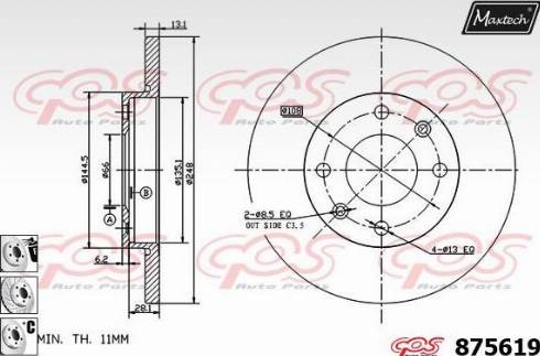 Maxtech 875619.6980 - Bremžu diski ps1.lv